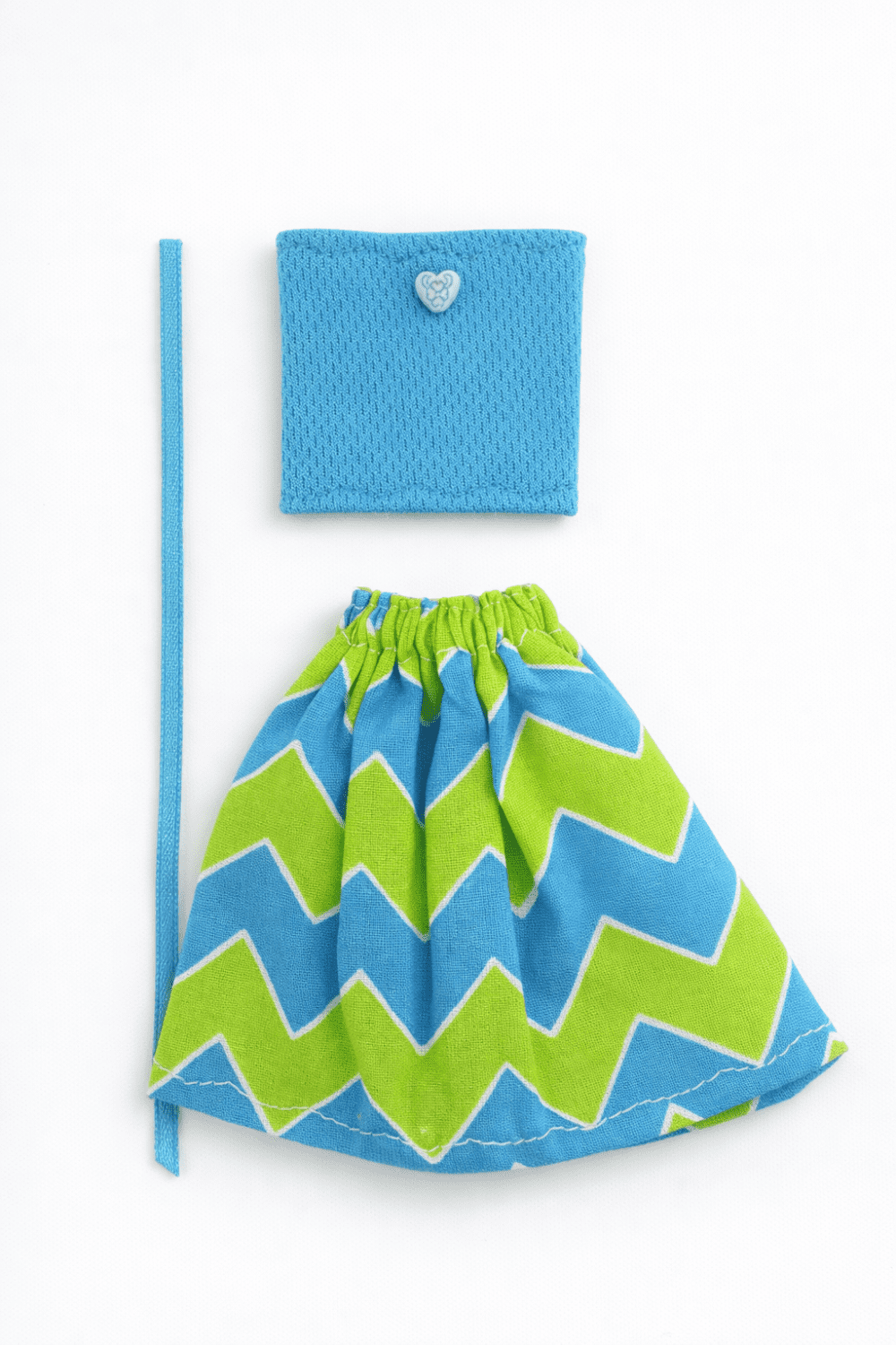 Goosey's Homemade Doll Fashion : Skirt & Strapless Tube Top Set (SKT_TUB_3) (Locally crafted. Community‑supporting)