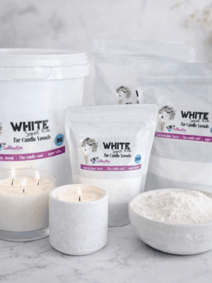 Wax Candle Supplies & Consumables : White Sand Candle Wax + Wicks