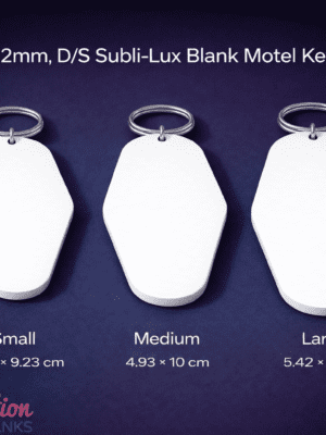 Laser Sublimation Blanks : 2mm Subli Lux Motel Keychain + 30mm Silver Split Keyring